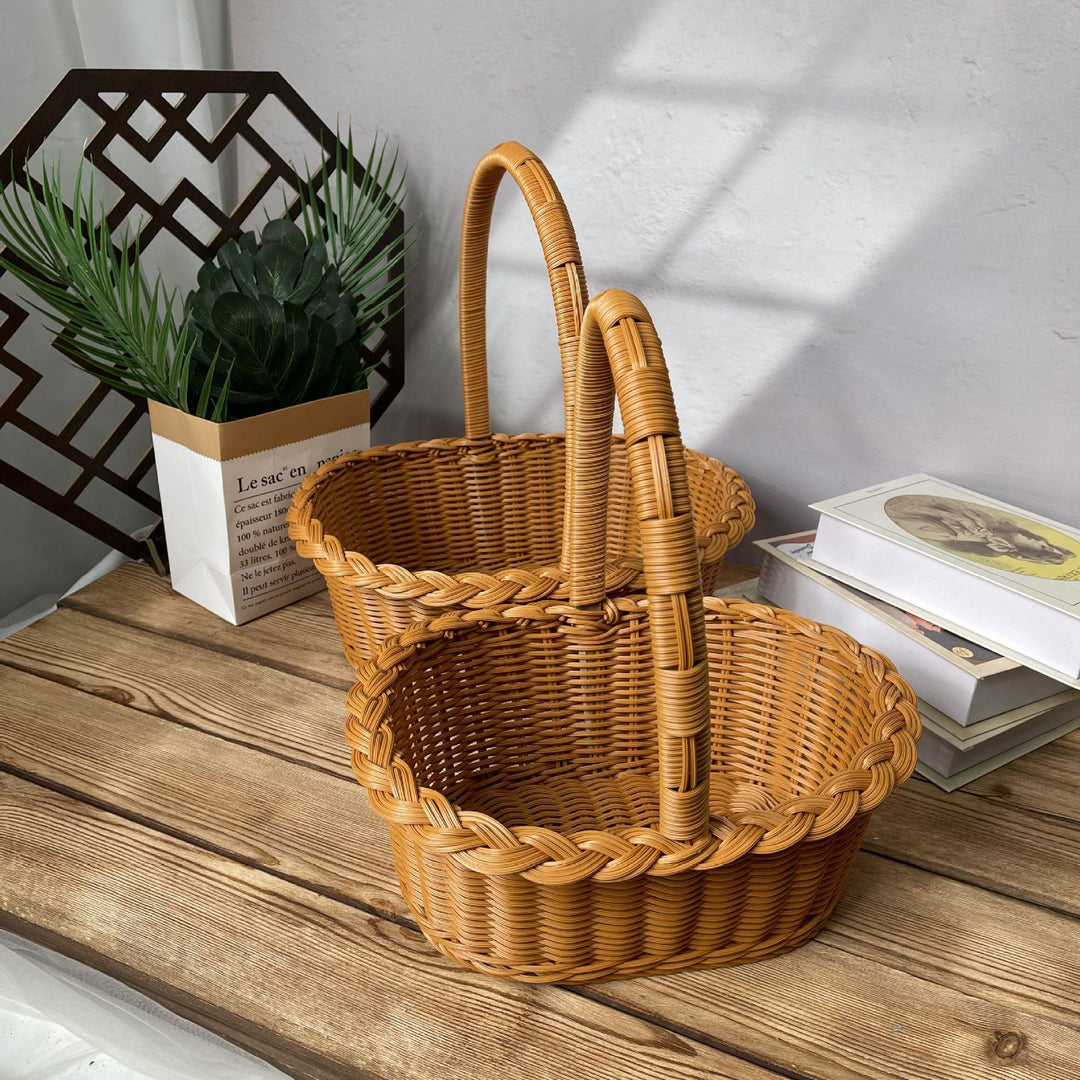 Ladies elegant braided shopping basket Bowlift