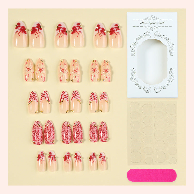 Floral Design Press-On Nail Set Bowlift 1788495338