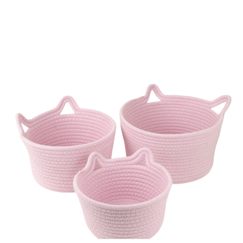 Women's Round Woven Storage Basket with Practical Handles Bowlift