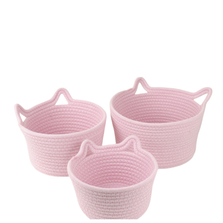 Women's Round Woven Storage Basket with Practical Handles Bowlift