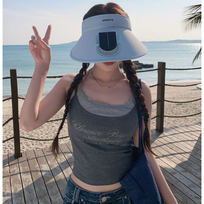Adjustable sun visor for with integrated smartphone holder and UV protection Bowlift