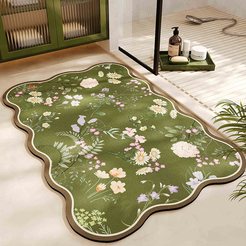 Floral Pattern Bath Mat Bowlift