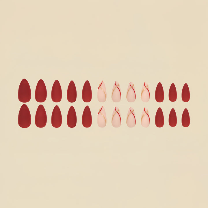 Elegant Stiletto Press-On Nail Set Bowlift