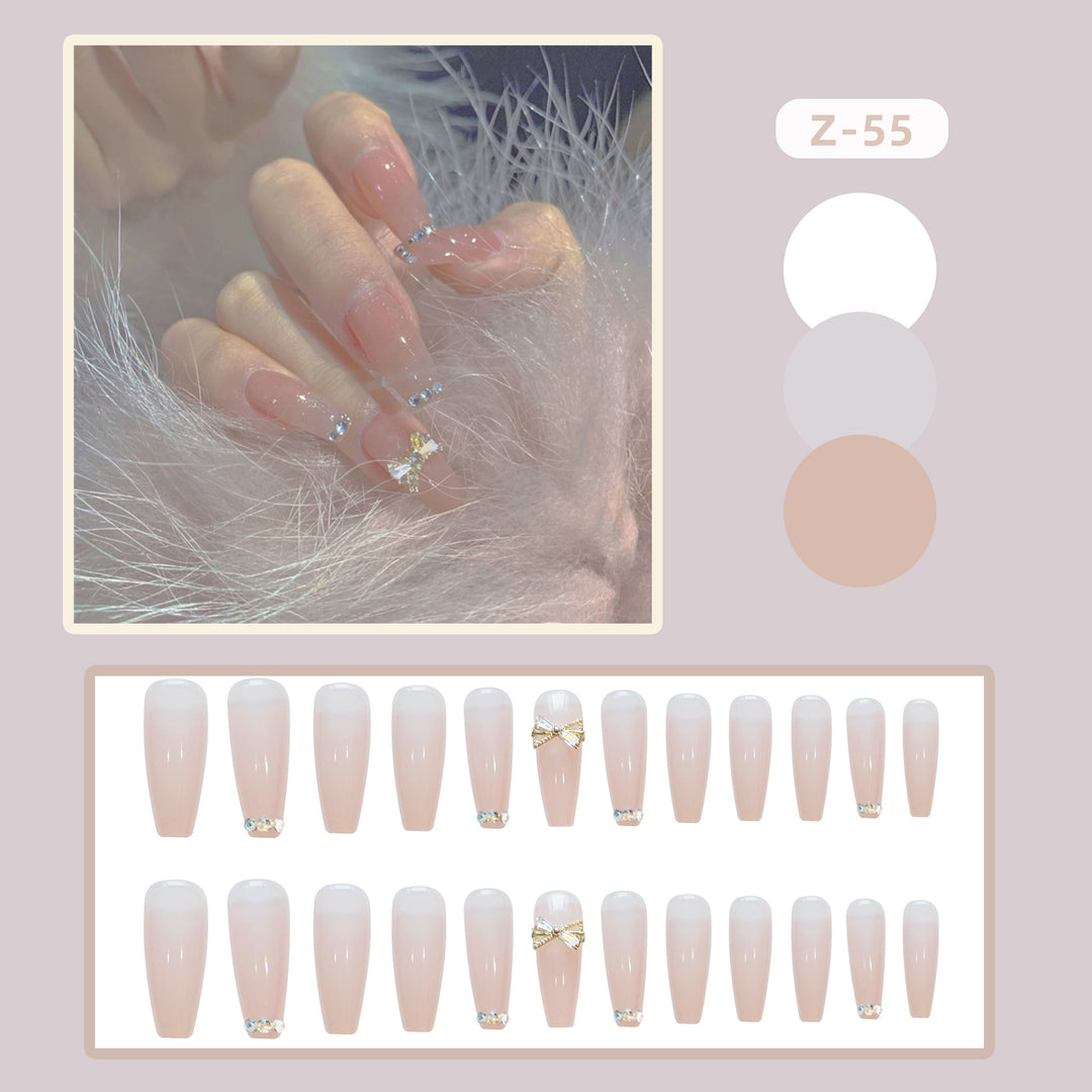 Artificial nails with elegant rhinestone embellishments Bowlift