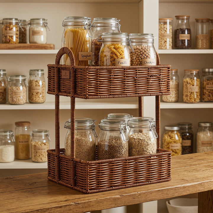 Bathroom shelf entirely made of rattan Bowlift