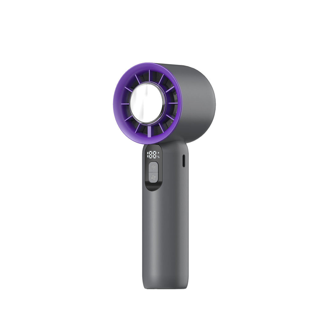 Ladies portable hand fan with LCD temperature display and adjustable airflow Bowlift