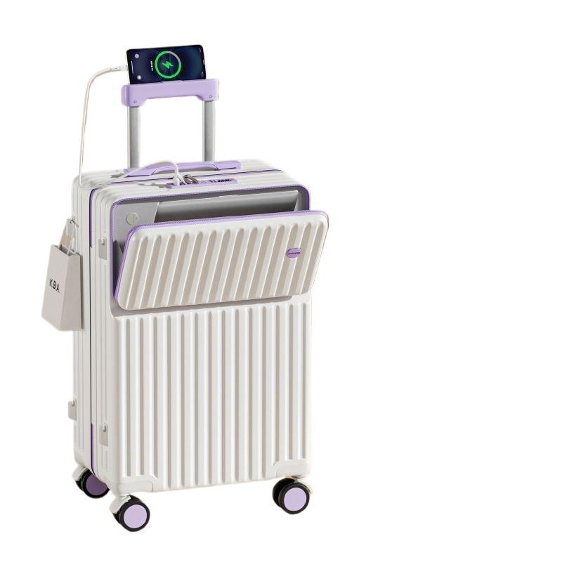 Portable Hard Shell Trolley Suitcase With USB Connection And Innovative Organizer Bowlift