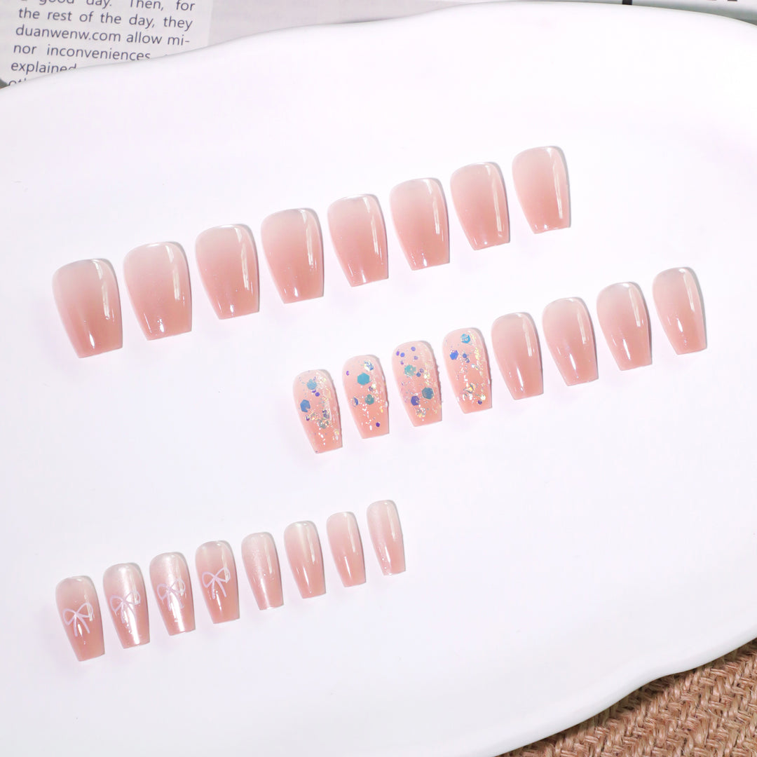 Artful Nail Extensions with Colorful Accents Bowlift