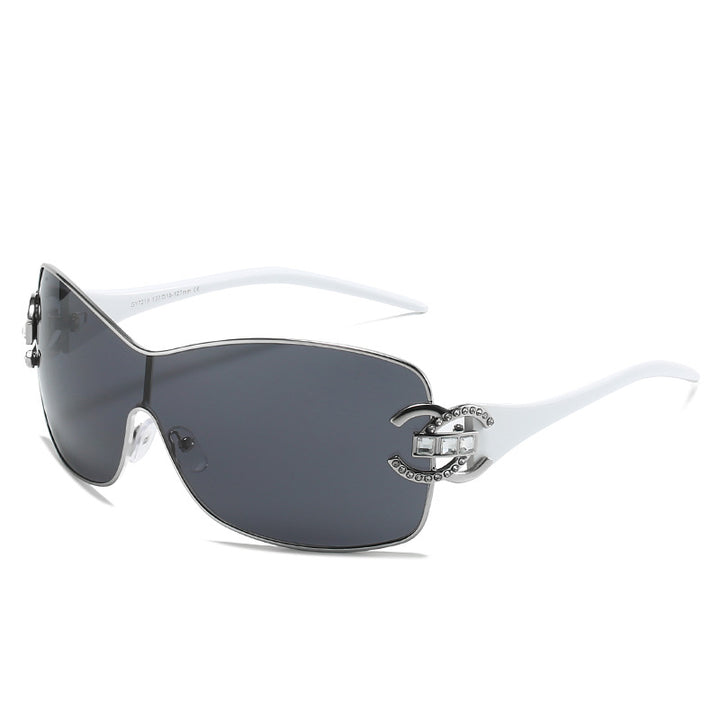 Fashionable Oversized Shield Sunglasses Bowlift