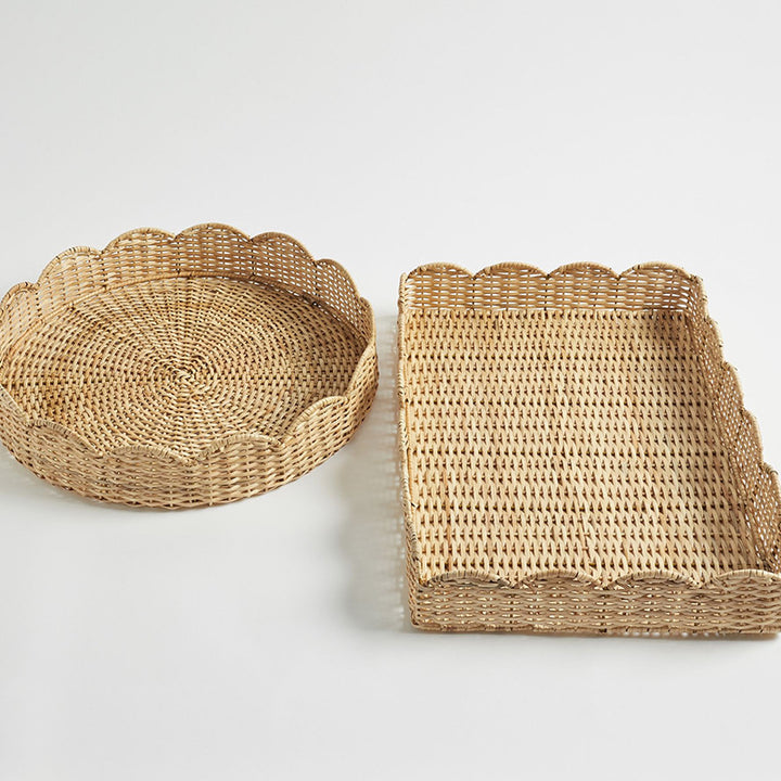 Scalloped Woven Storage Tray Bowlift