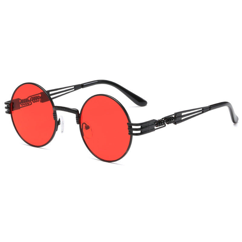 Women's Retro-Inspired Round Sunglasses with Unique Metal Frame Bowlift