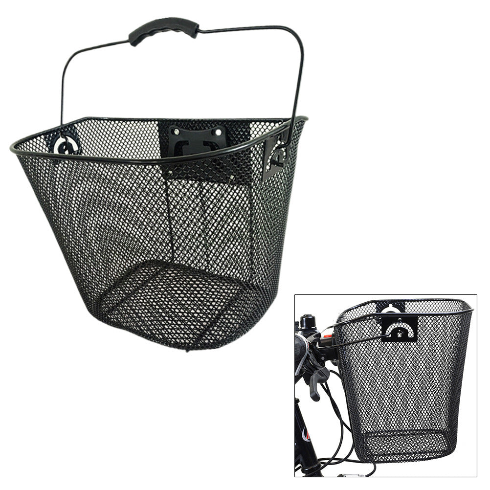 Front Quick Release Mesh Bicycle Basket with Locking Handlebar Mount Bowlift