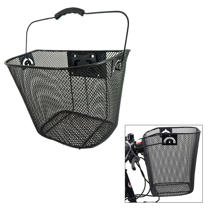 Front Quick Release Mesh Bicycle Basket with Locking Handlebar Mount Bowlift