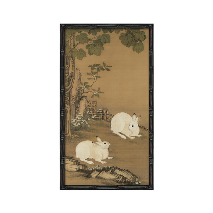 Elegant Framed Rabbit Wall Decor
