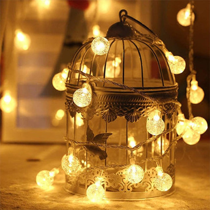 Globe LED String Lights With Waterproof Copper Wire And Textured Clear Bulbs Bowlift