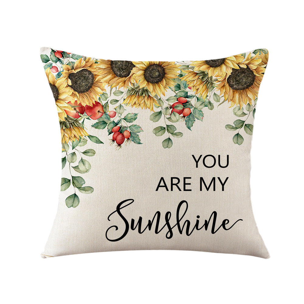 Women's Cushion Cover with Sunflower Pattern Bowlift