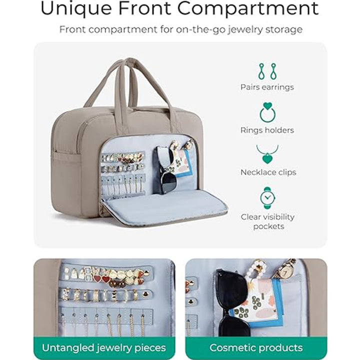 Cosmetic transport bag with multiple storage compartments Bowlift