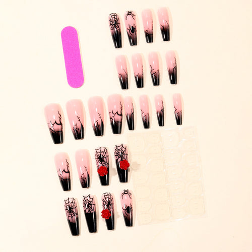 Gothic-Inspired 3D Halloween Nail Art Extensions Bowlift