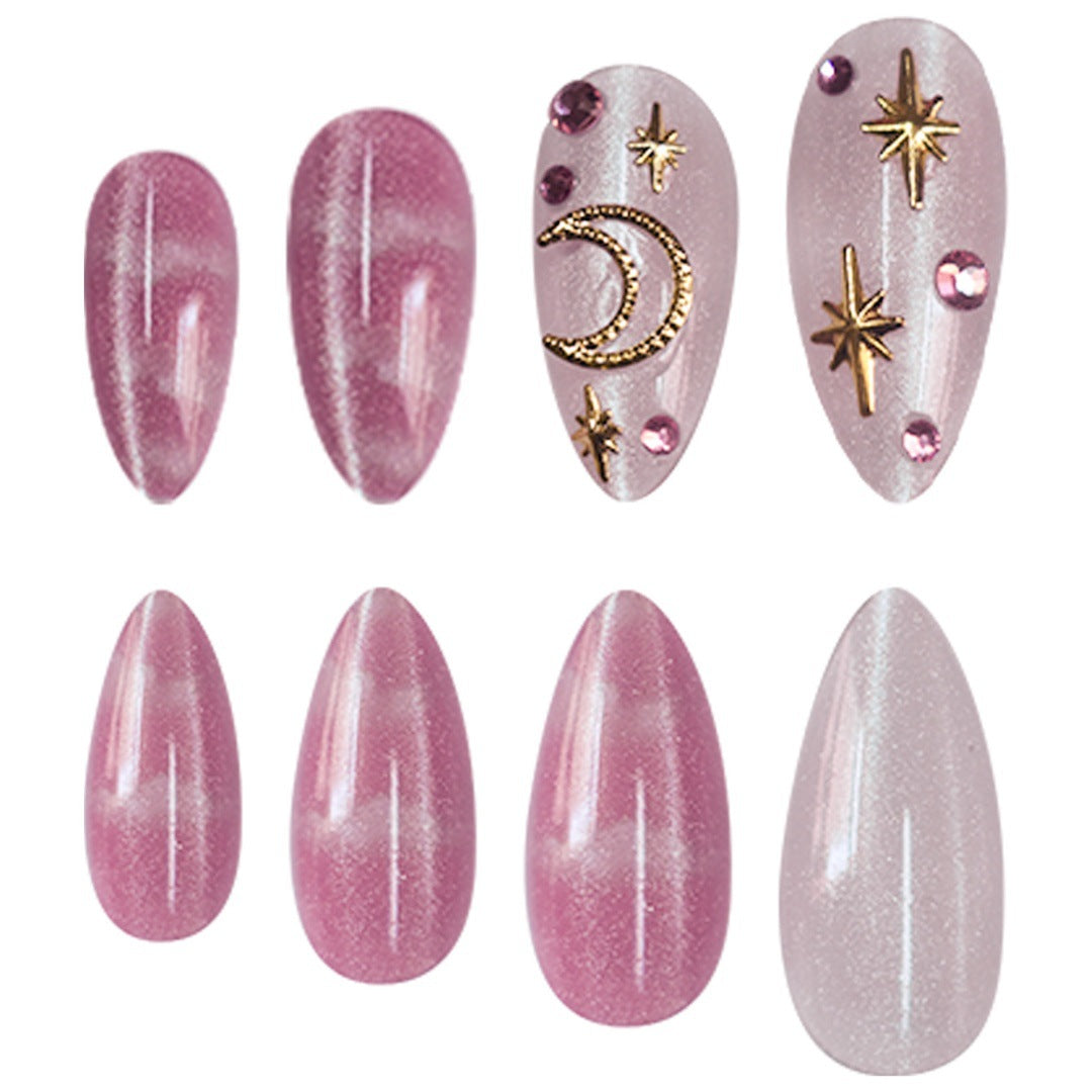 Celestial Themed Press-On Nail Art Bowlift