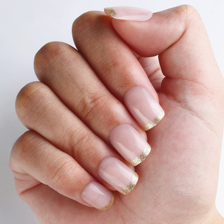 Premium Glossy French Tip Press-On Nails Bowlift