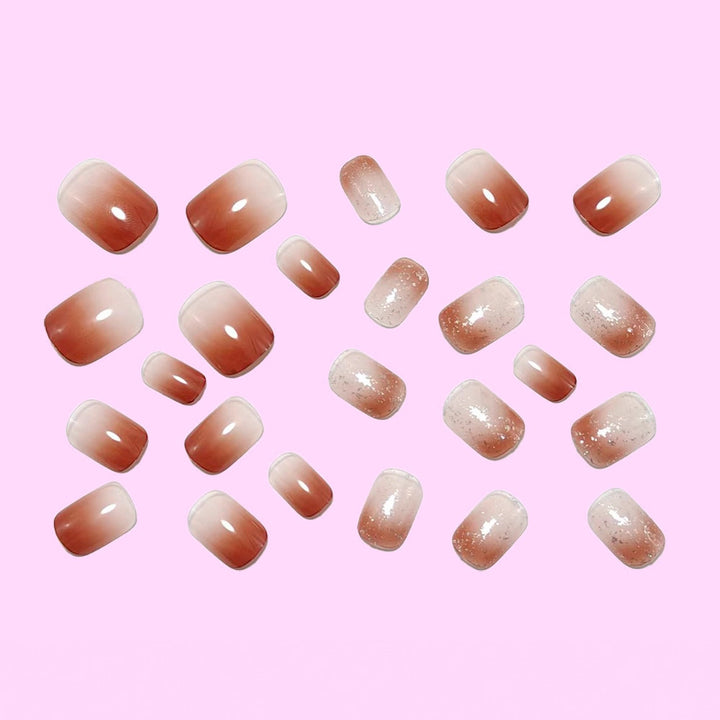Art nails with delicate gradient colors and glitter effects Bowlift
