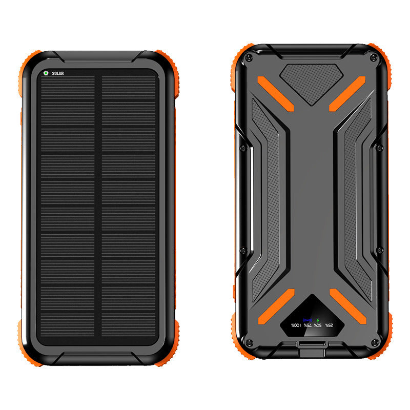 Solar-powered power bank with robust design and LED light Bowlift