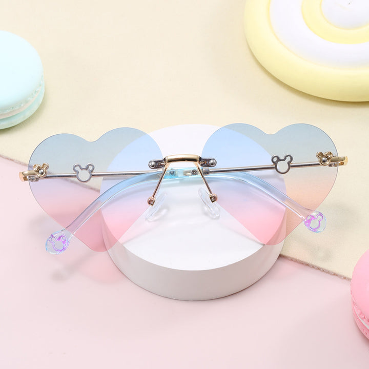 Women's Heart-Shaped Sunglasses with Mirrored Lenses Bowlift