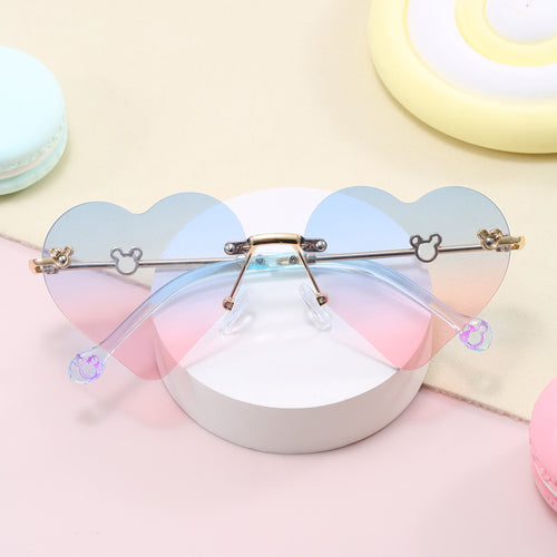Women's Heart-Shaped Sunglasses with Mirrored Lenses Bowlift