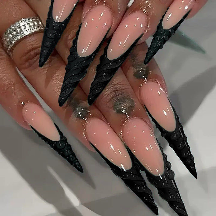 Artistic Sculpted Stiletto Nail Extensions Bowlift