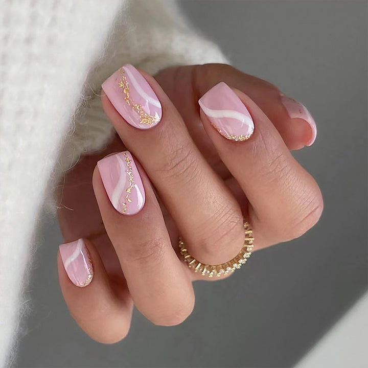 Artificial nails with elegant glitter pattern Bowlift