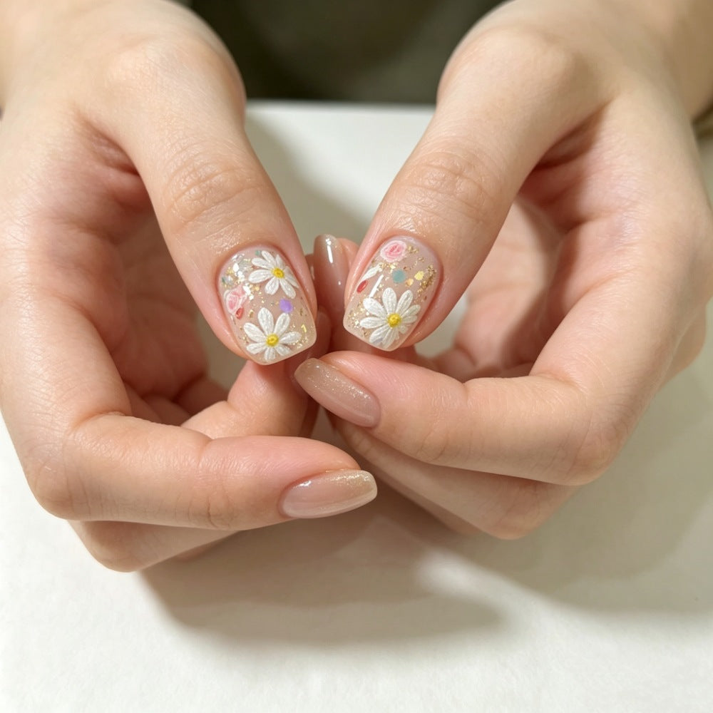 Floral Press-On Nail Set Bowlift