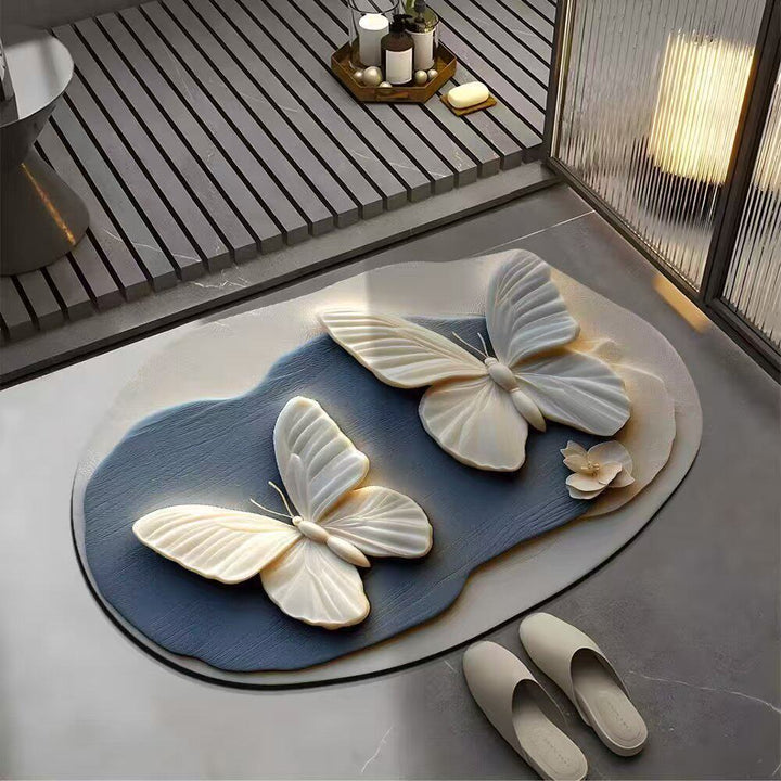 Floral Design Bath Mat Bowlift