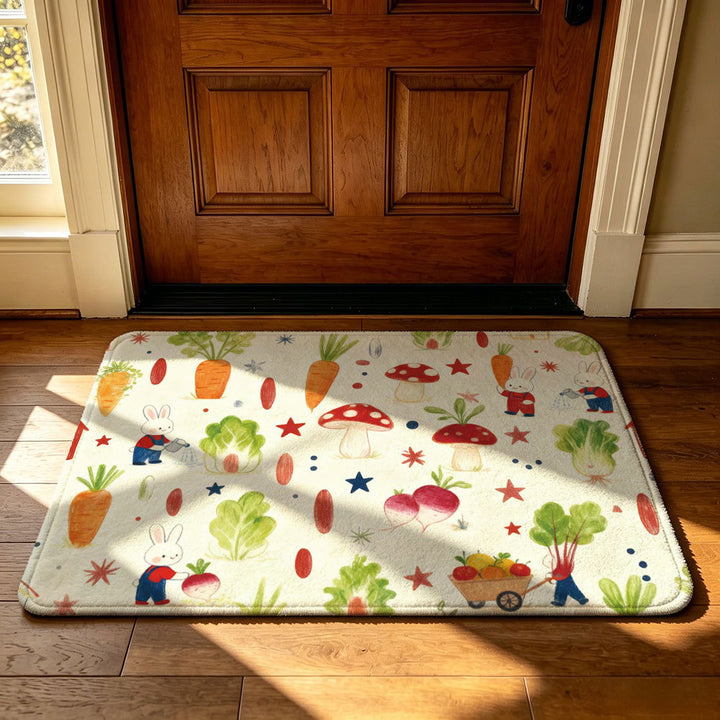 Playful Garden-Themed Area Mat