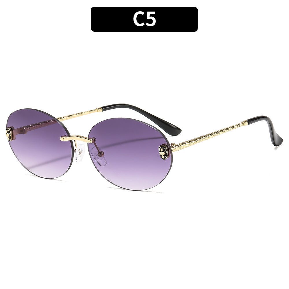 Oversized Retro Oval Sunglasses