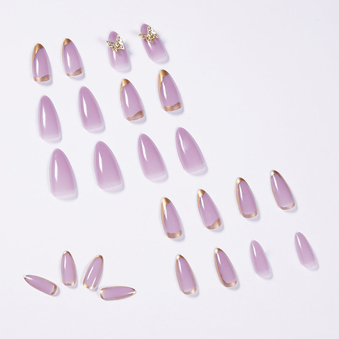Elegant fake nails with glitter accents Bowlift