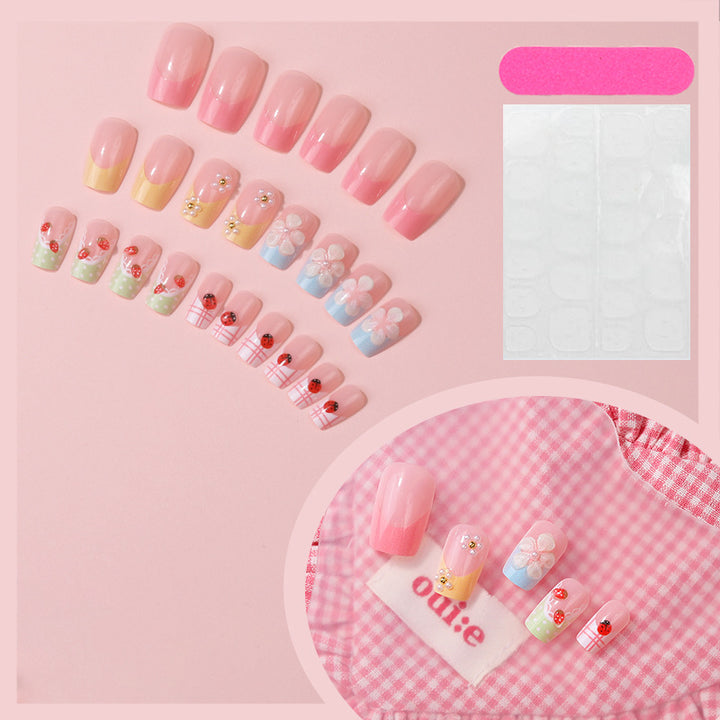 Floral Press-On Nail Art Set Bowlift