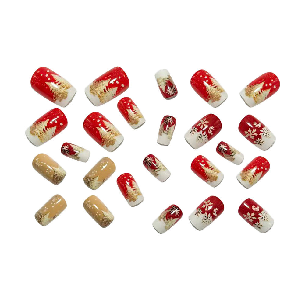 Christmas art nails with festive winter design Bowlift