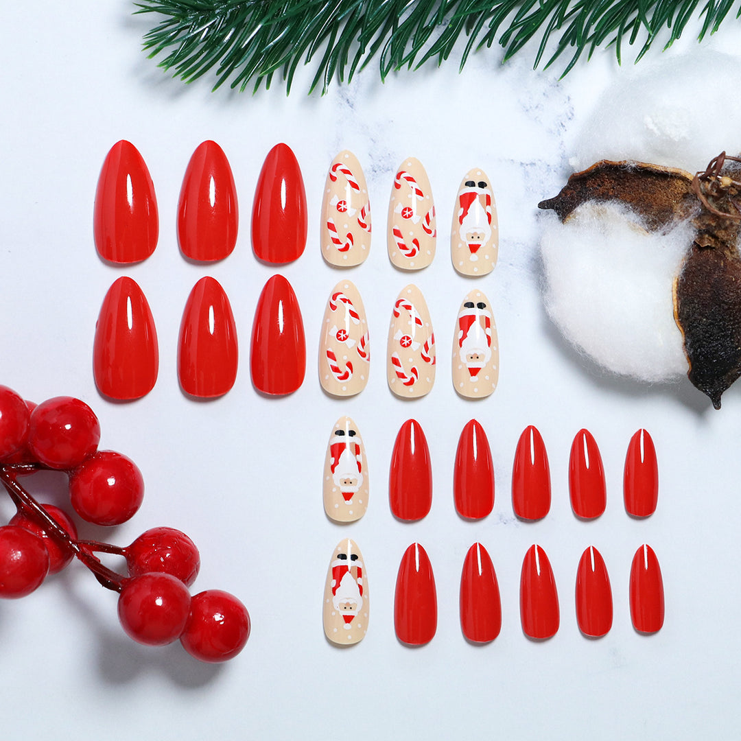 Festive Santa Claus Press-On Nail Set Bowlift