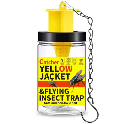 Hanging Refillable Wasp and Flying Insect Trap with Non-Toxic Bait Reservoir Bowlift