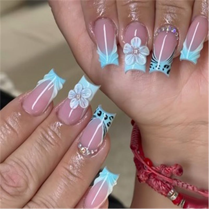 Artistic Press-On Nail Set with Premium Embellishments Bowlift