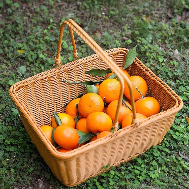 Handcrafted Rectangular Woven Storage Basket Bowlift