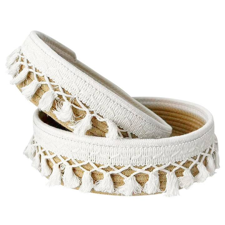 Women Decorative Storage Basket with Tassels Bowlift