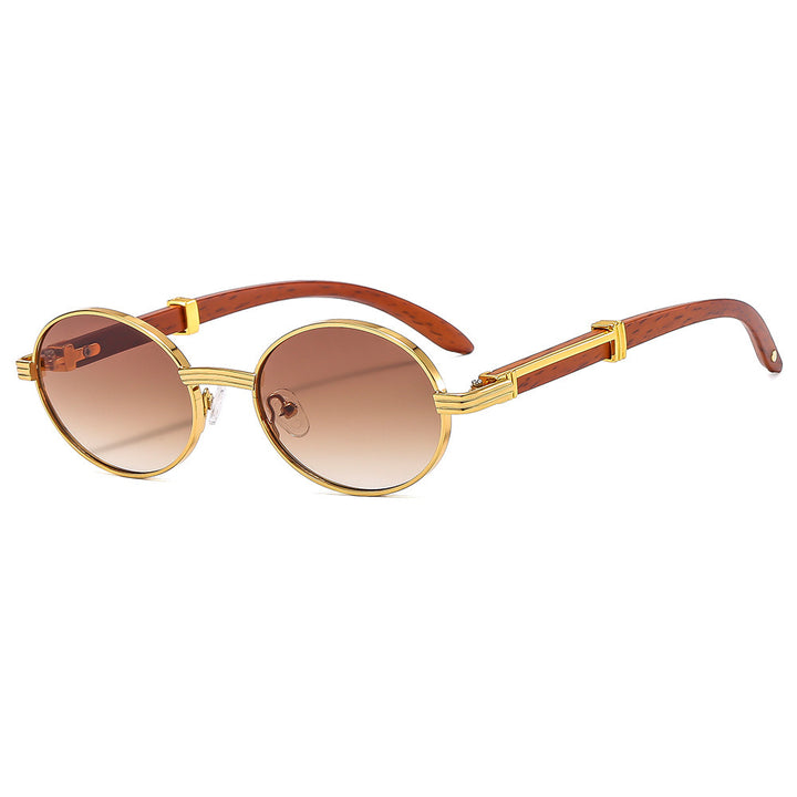 Vintage-Inspired Circular Sunglasses with Luxurious Golden Accents Bowlift
