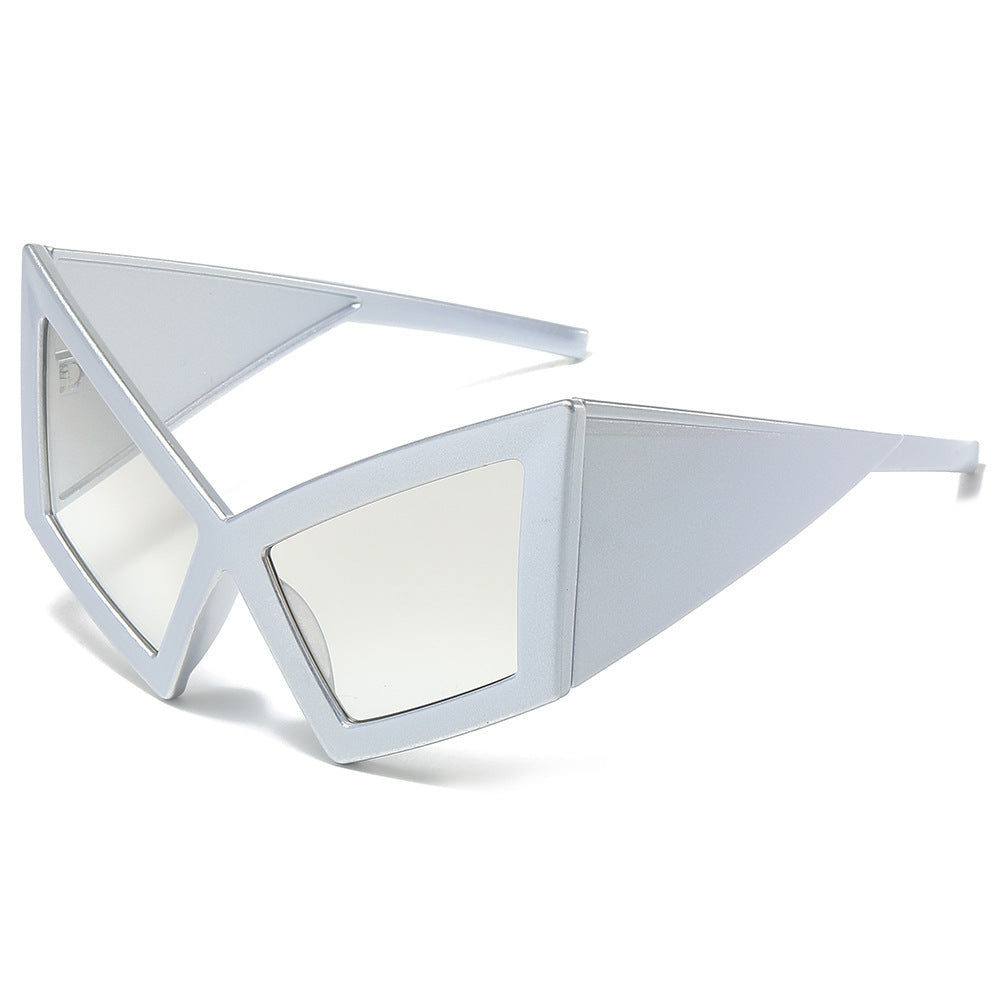 Futuristic Geometric Shield Sunglasses Bowlift