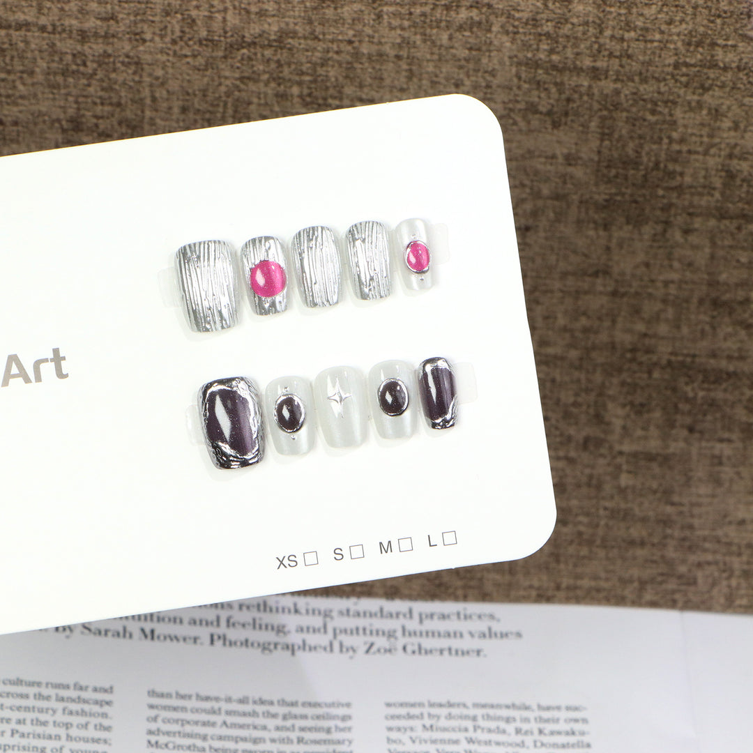 Artistic Textured Press-On Nail Set Bowlift