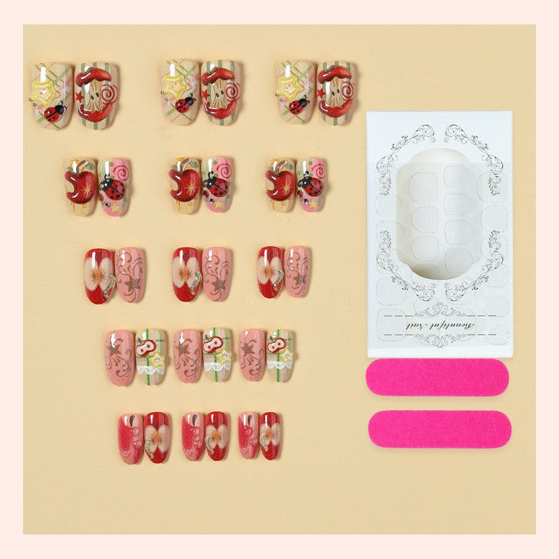 Creative nail art set with playful designs and glitter accents Bowlift