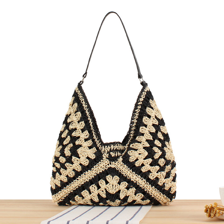 Shoulder bag with hand-knotted pattern and leather accents Bowlift