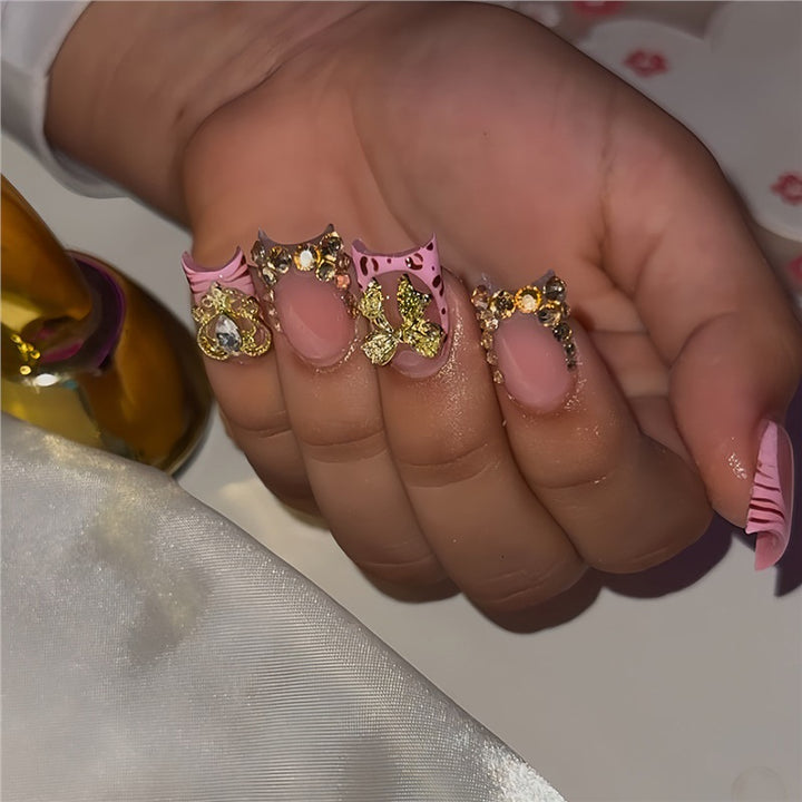Floral Design Press-On Nails Bowlift