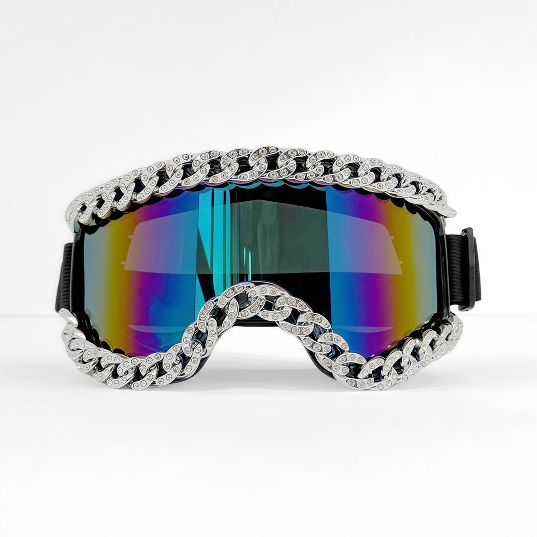 Unisex Ski Goggles with Sparkling Crystal Frame Bowlift