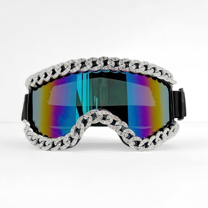 Unisex Ski Goggles with Sparkling Crystal Frame Bowlift
